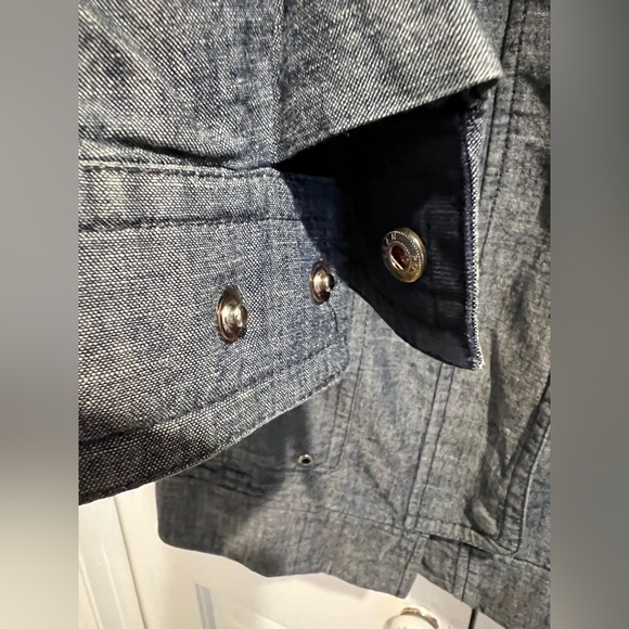 BEANPOLE / Lightweight, Denim Utility Jacket, Zip & Snap Front, Múltiple Pockets - Picture 8 of 16